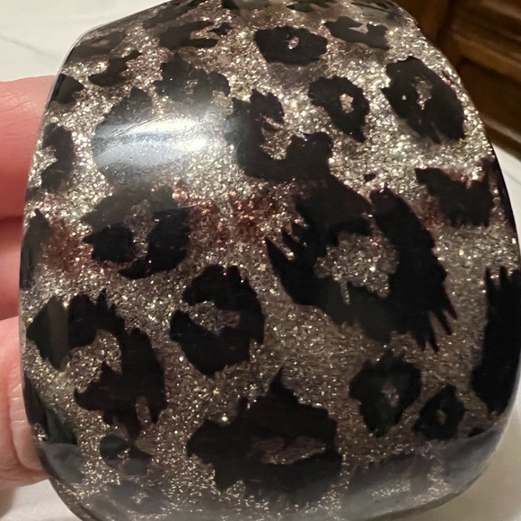 Black And Silver Leopard Print Bracelet - Picture 3 of 6